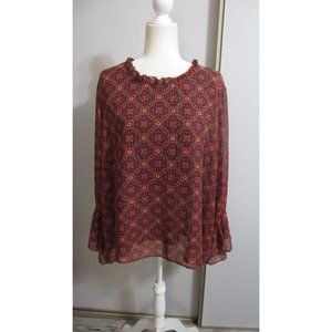 Curations XXL Ruffle Lined 70s Casual Business Occasion Shirt